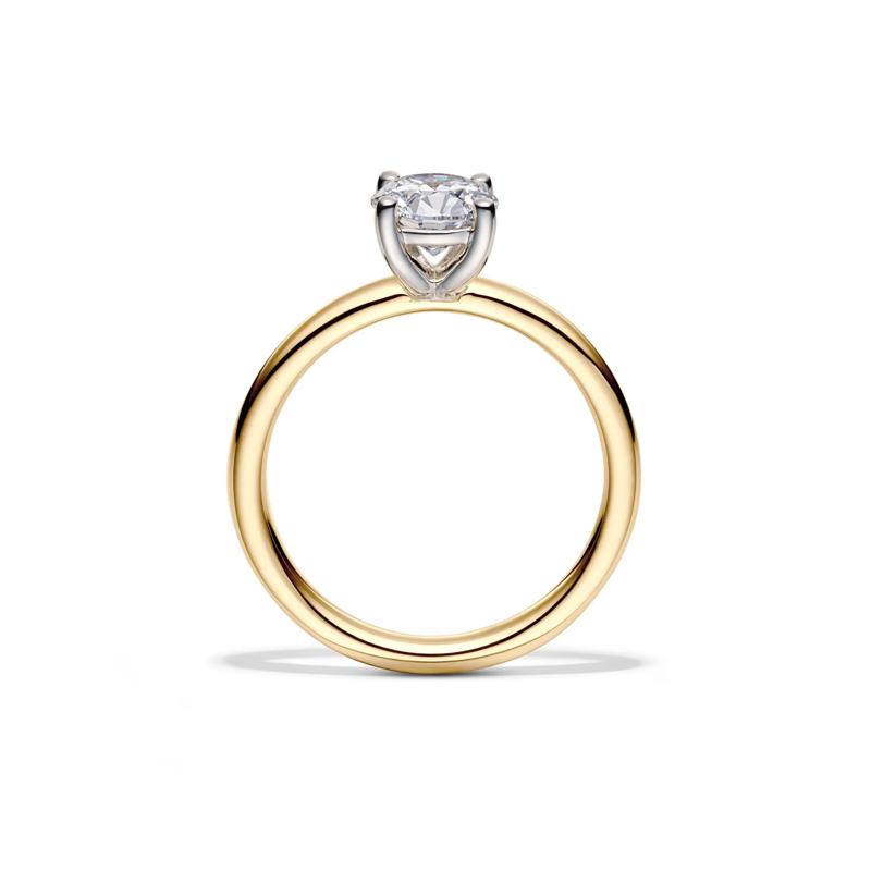 Lab Grown Diamond Solitaire Round Engagement Ring in 14k Yellow Gold &#40;1 ct.&#41; – Image 2 of 4