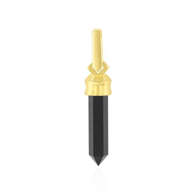 Men's Onyx Crystal Charm in Vermeil