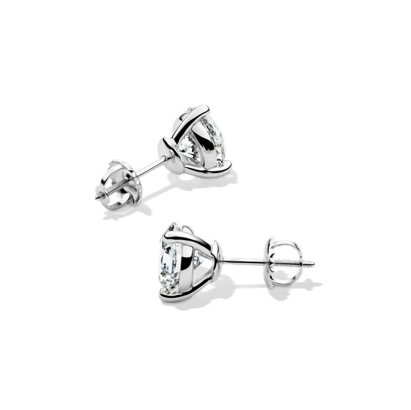 Lab Grown Diamond Martini Stud Earrings in 14K White Gold (3 ct. tw.)  – Image 2 of 3