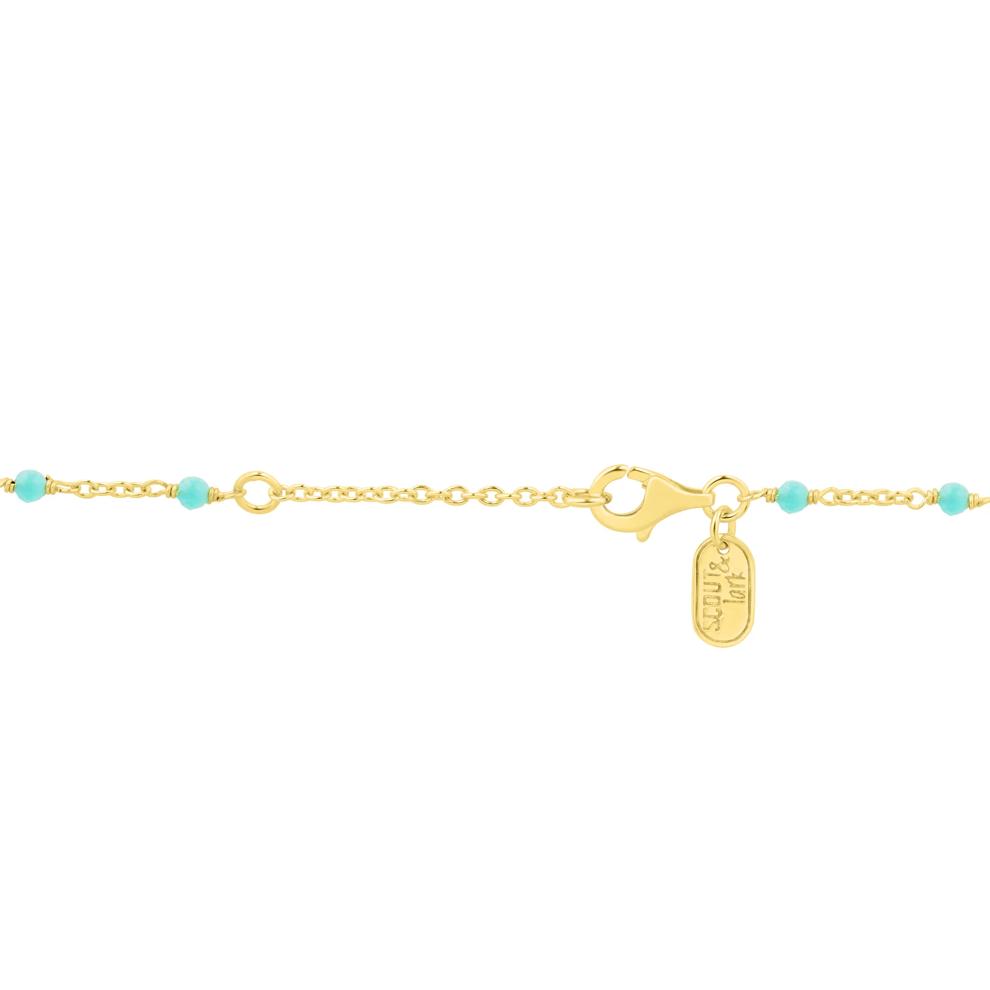 Blue Amazonite Bead Necklace in Vermeil – Image 2 of 2