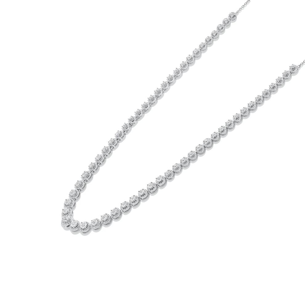Round Diamond Illusion Necklace in Sterling Silver (3/8 ct. tw.) – Image 4 of 4