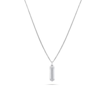 Men's Diamond Stick Pendant Necklace in Sterling Silver, 22" (1/2 ct. tw.)