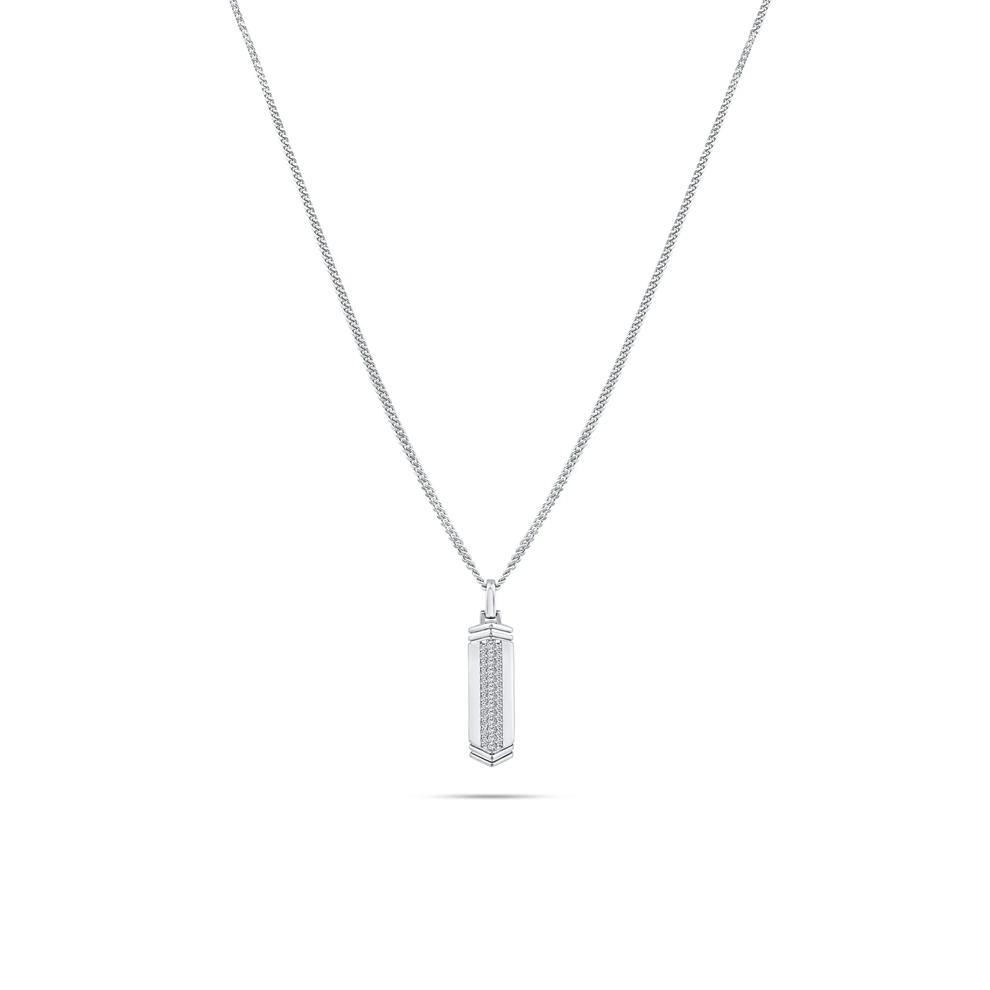 Men's Diamond Stick Pendant Necklace in Sterling Silver, 22" (1/2 ct. tw.) – Image 1 of 4