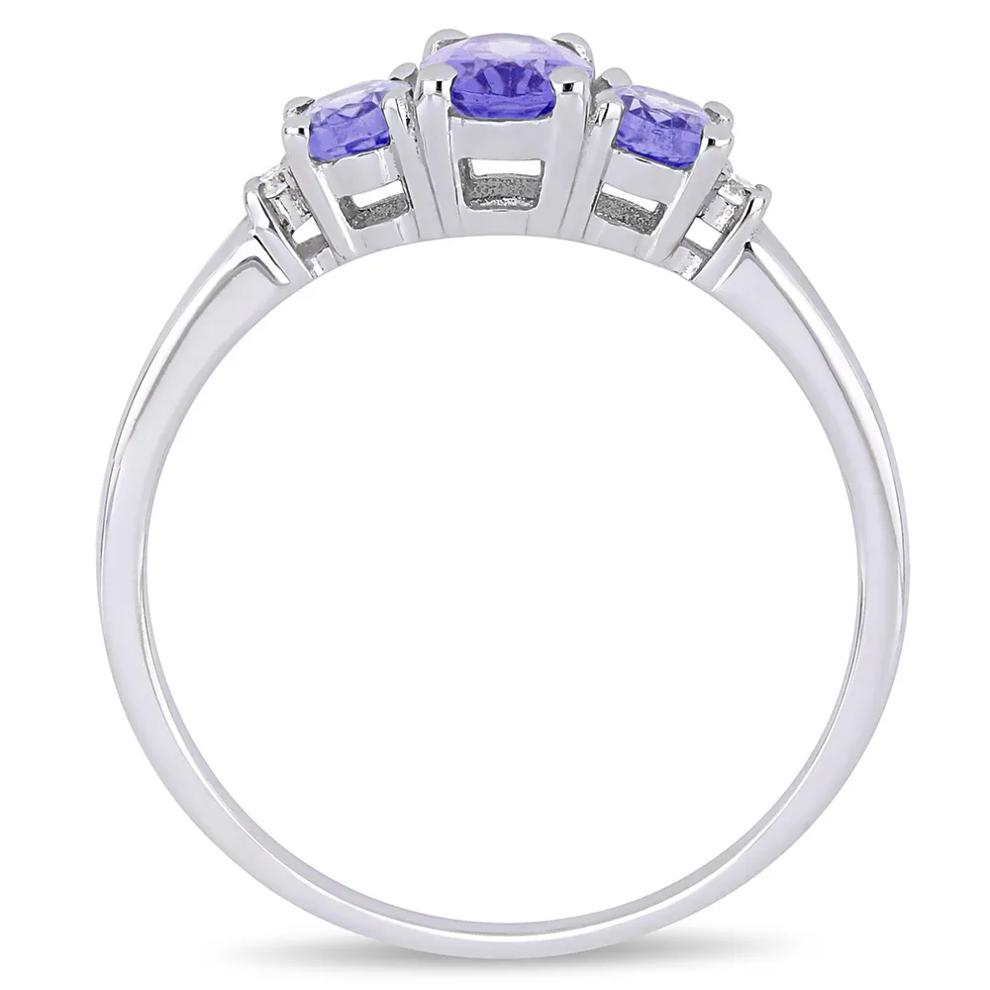 Tanzanite &amp; Diamond Ring in 10K White Gold – Image 2 of 5