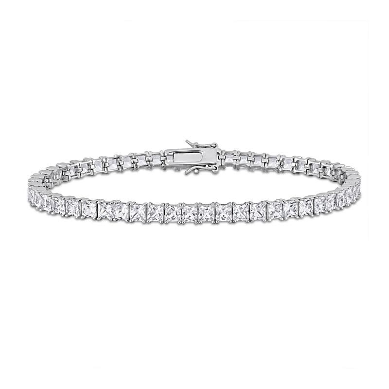 Lab-Created White Sapphire Bracelet in Sterling Silver – Image 1 of 4