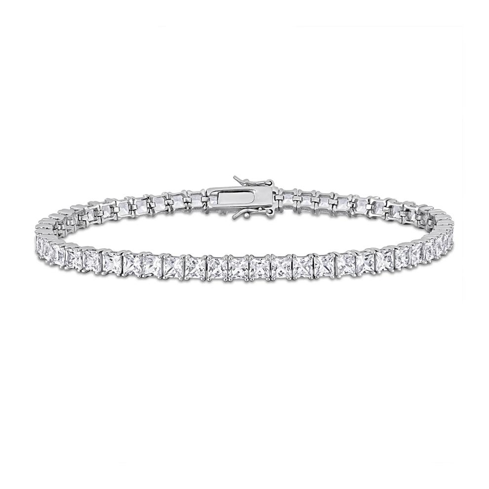 Lab-Created White Sapphire Bracelet in Sterling Silver – Image 1 of 4