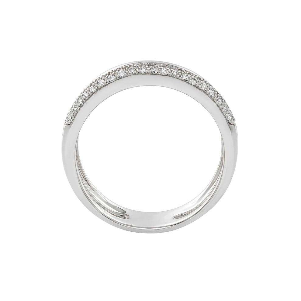 Diamond Pav&eacute; Two-Row Open Band in Sterling Silver (1/4 ct. tw.) – Image 2 of 4