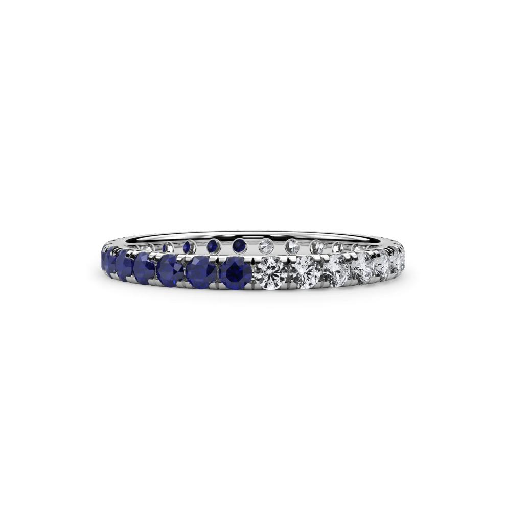Lab Grown Diamond and Lab-Created Blue Sapphire Eternity Band in Platinum (1/2 ct. tw.) – Image 1 of 4