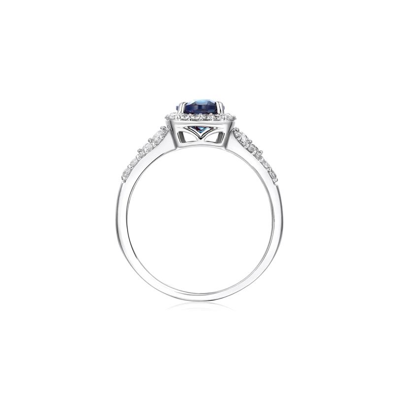 Lab Created Alexandrite &amp; White Sapphire Ring in Sterling Silver – Image 2 of 6
