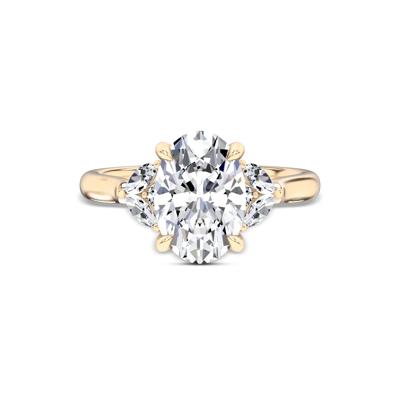 Lab Grown Diamond Oval Engagement Ring in 14K Yellow Gold (3 3/8 ct. tw.)
