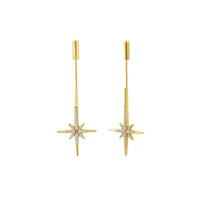 Men's Lab Grown Diamond Starburst Stick-Pin Brooch in Gold Vermeil (3/8 ct. tw.)