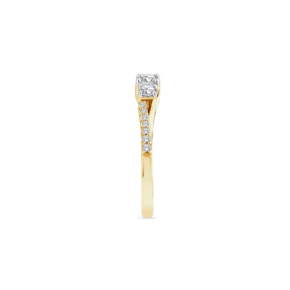 Diamond Three-Stone Engagement Ring in 14K Yellow Gold (1/2 ct. tw.) – Image 3 of 3