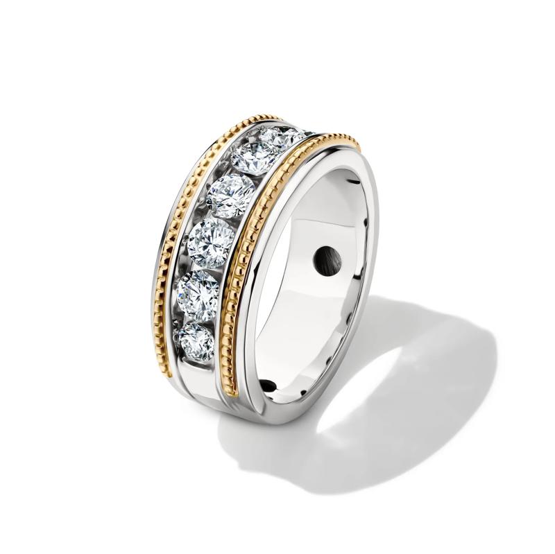 Men&rsquo;s Lab Grown Diamond Band in 10K White and Yellow Gold &#40;1 1/2 ct. tw.&#41;  – Image 4 of 4