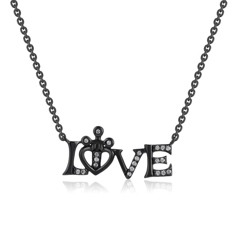 Evil Queen Diamond Love Pendant in Black Rhodium Plated Sterling Silver &#40;1/10 ct. tw.&#41; – Image 1 of 3
