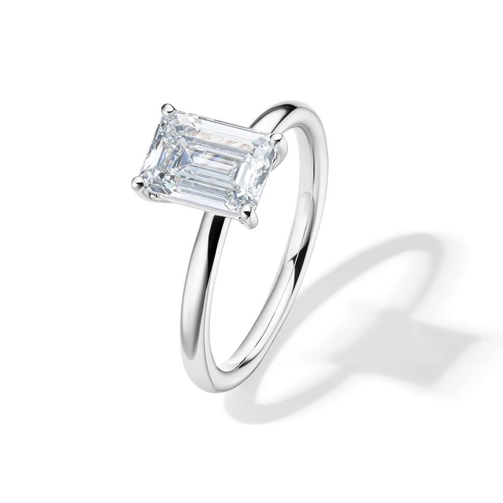 Lab Grown Diamond Emerald-Cut Solitaire Ring in Platinum (2 ct.) – Image 4 of 4