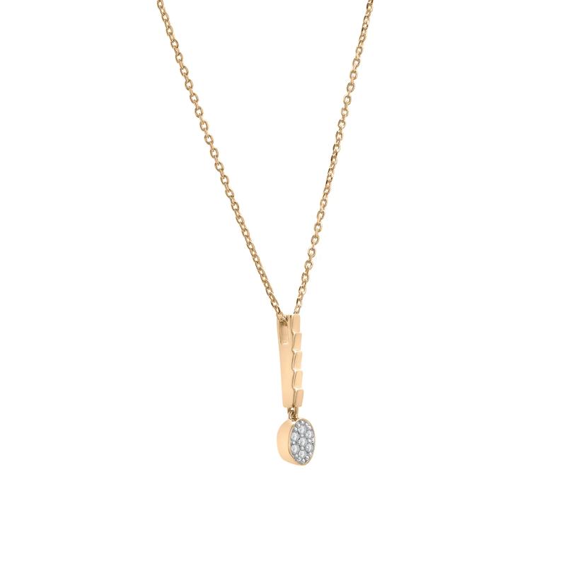 Diamond Oval Cluster Ribbed Drop Pendant in Vermeil &#40;1/10 ct. tw.&#41; – Image 2 of 6