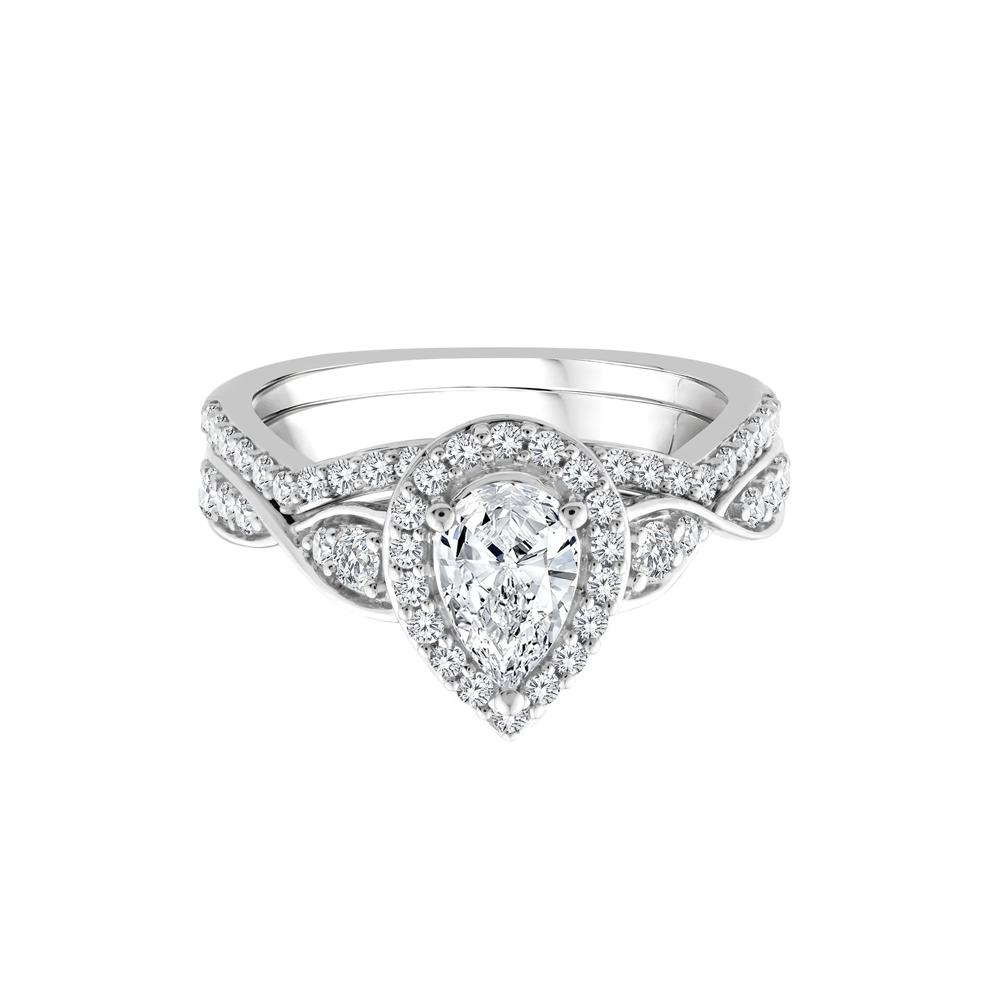 Lab Grown Diamond Pear-Shaped Engagement Ring in 10K White Gold (1 1/3 ct. tw.) – Image 1 of 3