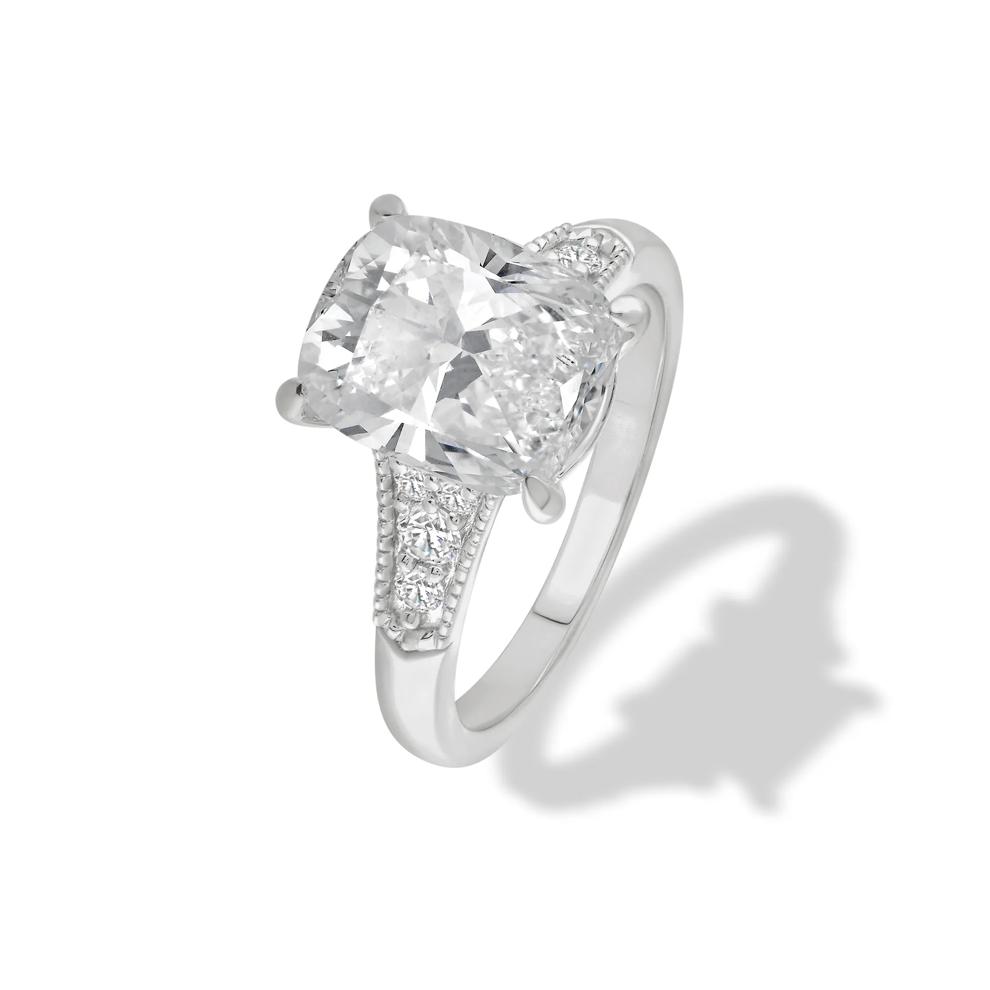 Lab Grown Diamond Elongated Cushion Engagement Ring in 14K White Gold (4 1/4 ct. tw.) – Image 4 of 4