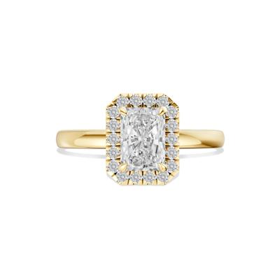 Diamond Radiant-Cut Halo Engagement Ring in 18K Yellow Gold (1 1/4 ct. tw.)