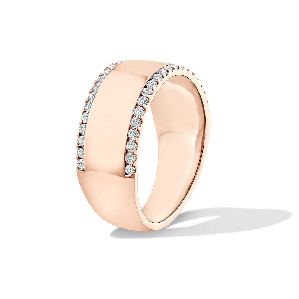 Lab Grown Diamond Double Row Bold Anniversary Band in 10K Rose Gold (3/8 ct. tw.) – Image 3 of 4