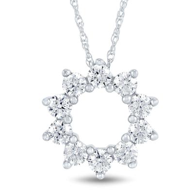 Lab Grown Diamond Circle Pendant in 10K White Gold (1/2 ct. tw.)