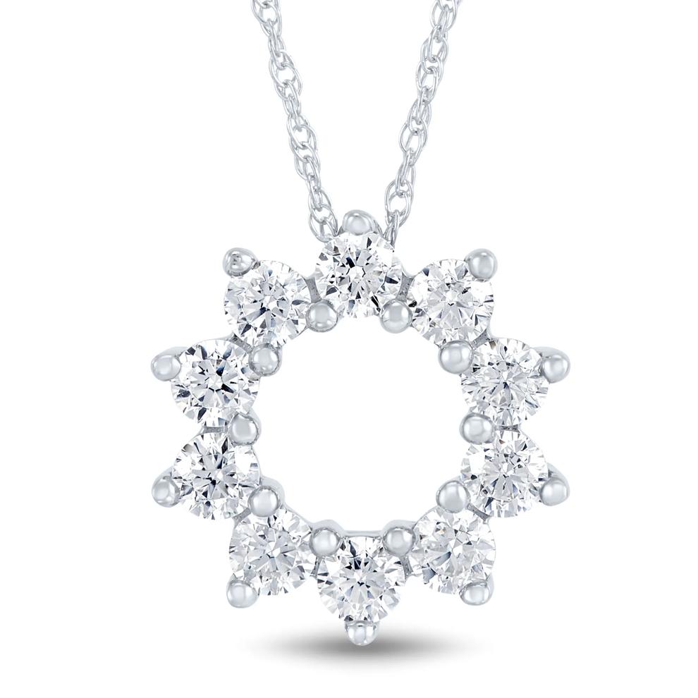 Lab Grown Diamond Circle Pendant in 10K White Gold (1/2 ct. tw.) – Image 1 of 3