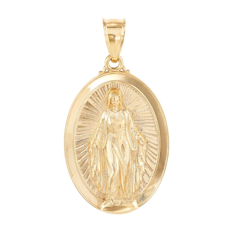 Virgin Mary Medal Charm in 10K Yellow Gold – Image 1 of 3
