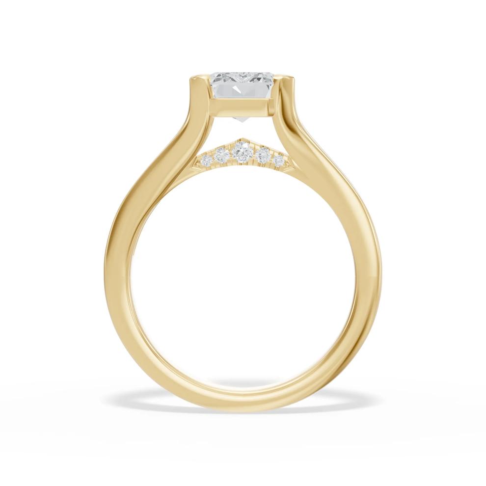 Lab Grown Diamond Emerald-Cut Center Engagement Ring in 14K Yellow Gold (2 1/2 ct. tw.) – Image 2 of 4