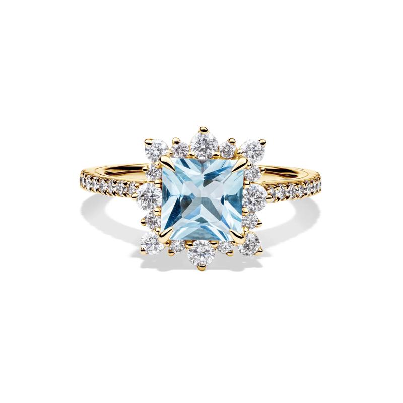 Kate Aquamarine &amp; Diamond Engagement Ring in 14K Yellow Gold &#40;3/4 ct. tw.&#41; – Image 1 of 4