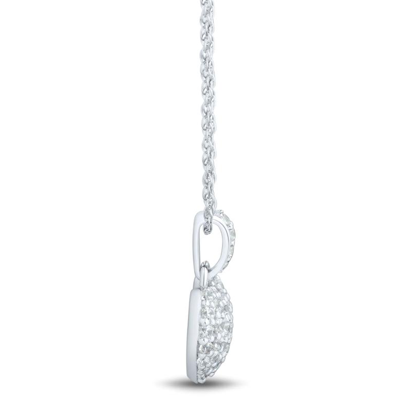 Lab Grown Diamond Pav&eacute; Heart Pendant in 14K White Gold &#40;1/2 ct. tw.&#41; – Image 2 of 3