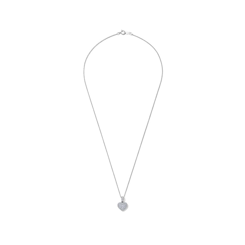 Lab Grown Diamond Pav&eacute; Heart Pendant in 14K White Gold (1/2 ct. tw.) – Image 2 of 4