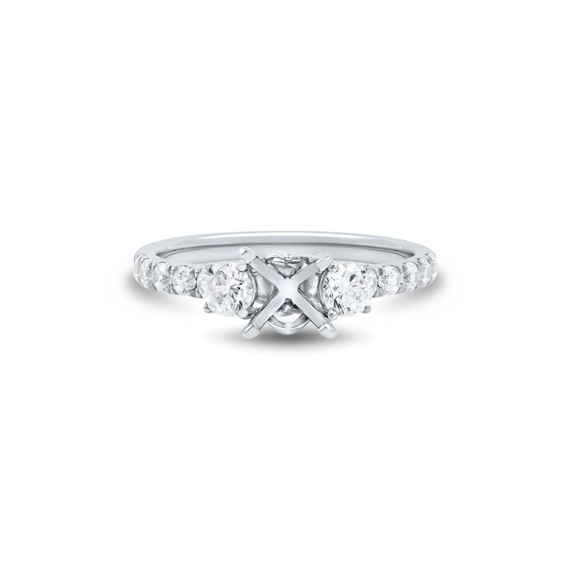 3/4 ct. tw. Lab Grown Diamond Semi-Mount Engagement Ring in 14K White Gold &#40;Setting Only&#41; – Image 4 of 5