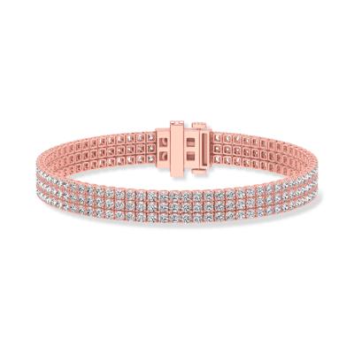Lab Grown Diamond Three-Row Bracelet in 14K Rose Gold, 7" (5 ct. tw.)