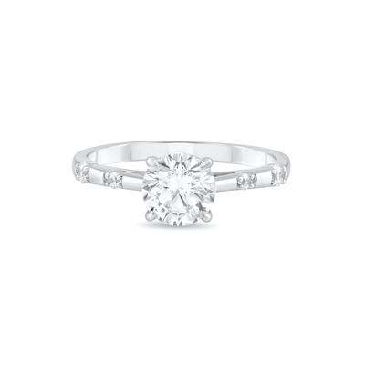 Lab Grown Diamond Round Center Engagement Ring in Platinum (1 ct. tw.)