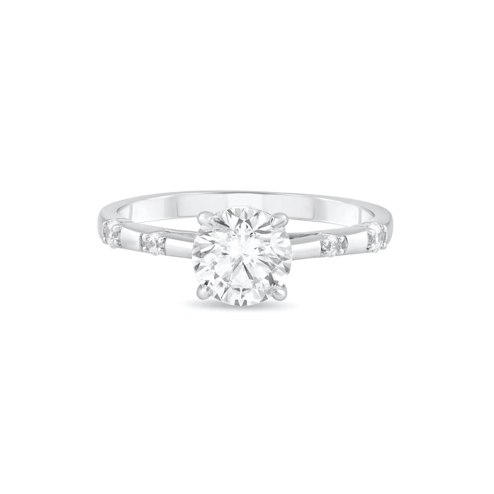 Lab Grown Diamond Round Center Engagement Ring in Platinum (1 ct. tw.) – Image 1 of 4