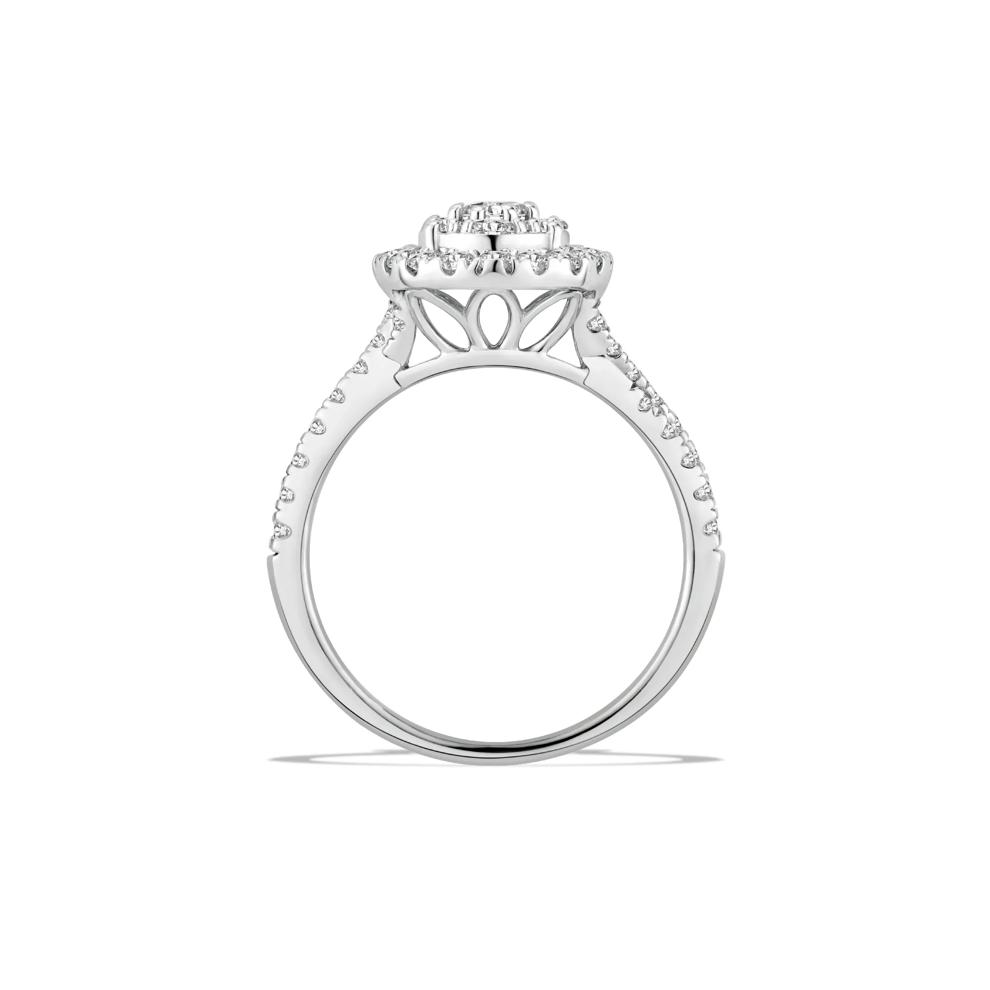 Diamond Oval Halo Composite Engagement Ring in 10K White Gold (1 ct. tw.) – Image 2 of 4