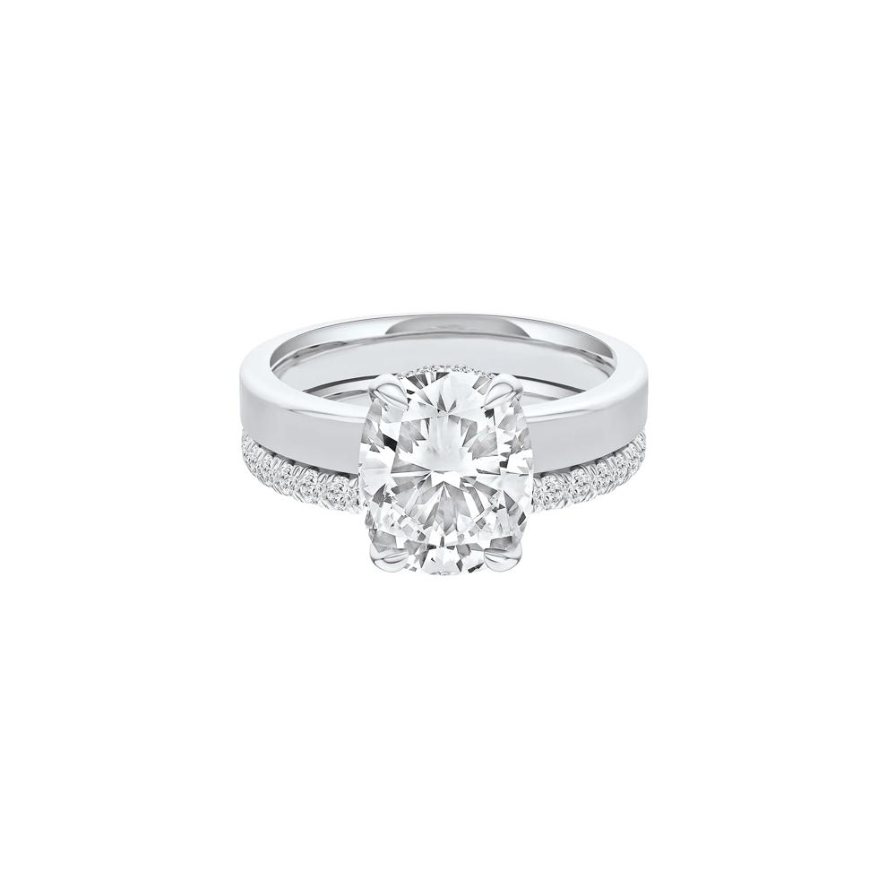 Lab Grown Diamond Elongated Cushion-Cut Engagement Ring in 14K White Gold (4 ct. tw.) – Image 1 of 4