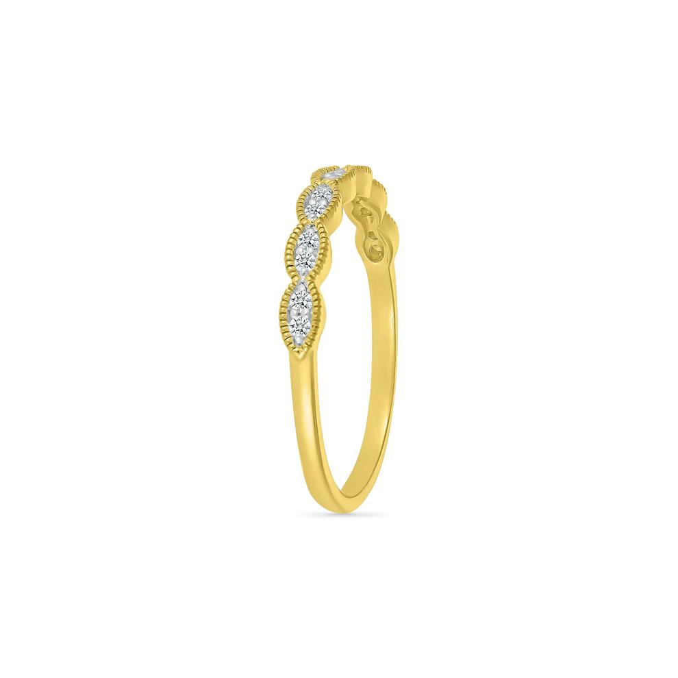 Faux-Marquise Diamond Stack Band in 10K Yellow Gold (1/10 ct. tw.) – Image 5 of 5