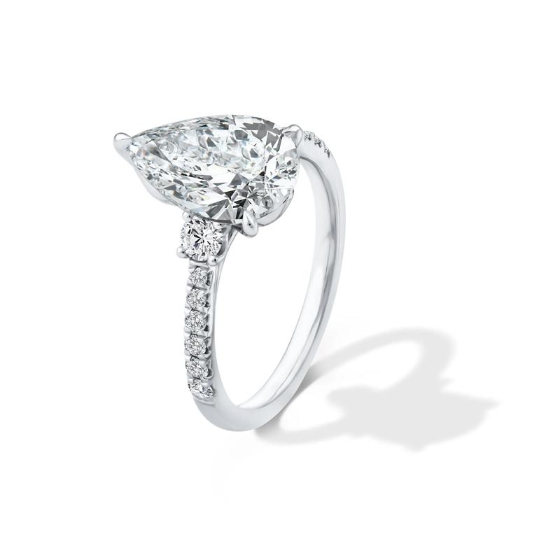 Lab Grown Diamond Pear-Shaped Engagement Ring in Platinum &#40;3 3/8 ct. tw.&#41; – Image 4 of 4