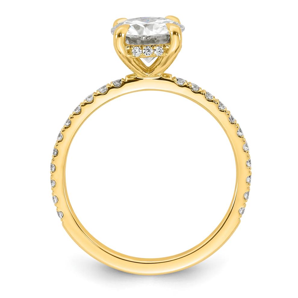 Lab-Created Moissanite Round Engagement Ring in 10K Yellow Gold (1 7/8 ct. dew) – Image 2 of 3