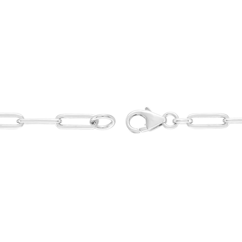 Lab-Created White Sapphire Paperclip Bracelet in Sterling Silver – Image 2 of 2
