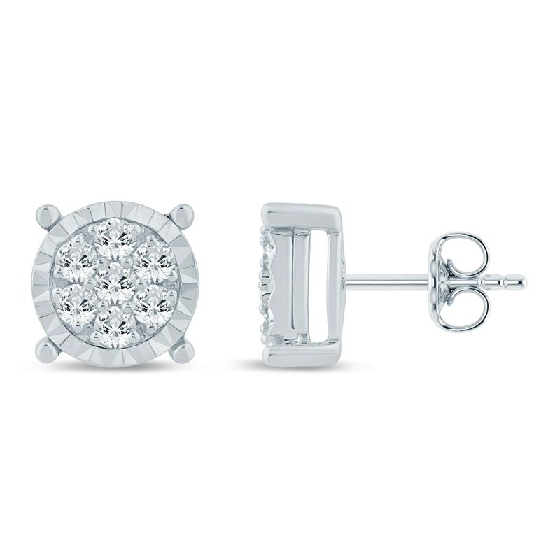 Lab Grown Diamond Men's Earrings in 10K White Gold (1/2 ct. tw.) – Image 1 of 1