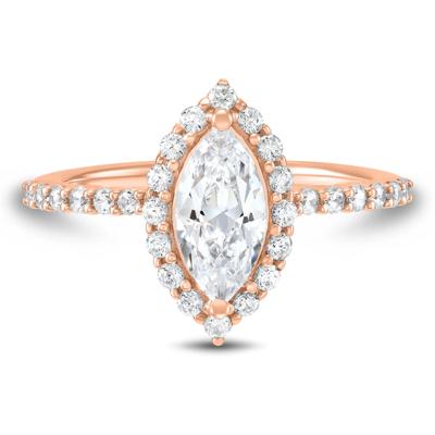 Lab Grown Diamond Marquise Halo Engagement Ring in 14K Rose Gold (1 3/4 ct. tw.)