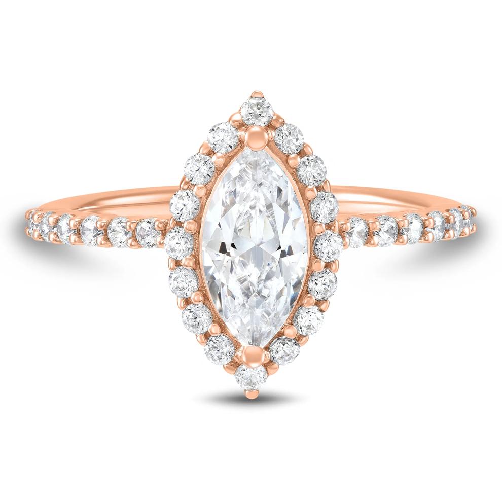 Lab Grown Diamond Marquise Halo Engagement Ring in 14K Rose Gold (1 3/4 ct. tw.) – Image 1 of 3