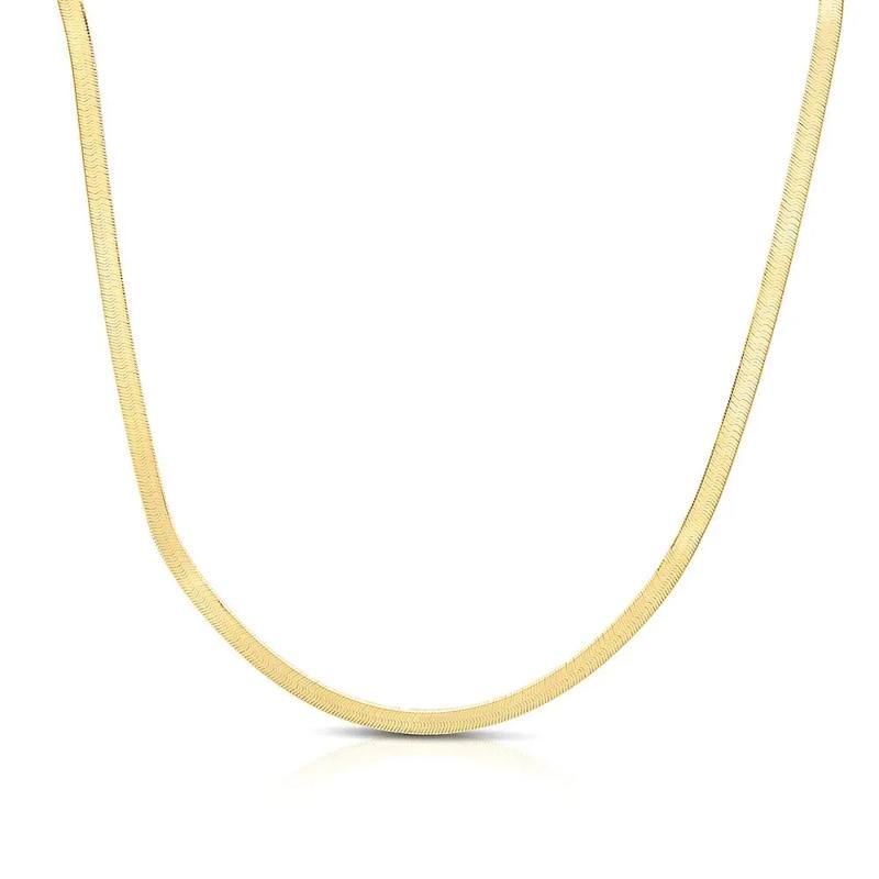 ゆうENEY HERRINGBONE K18 CHAIN NECKLACE 18k Gold Plated Herringbone Necklace – LINK'D THE LABEL