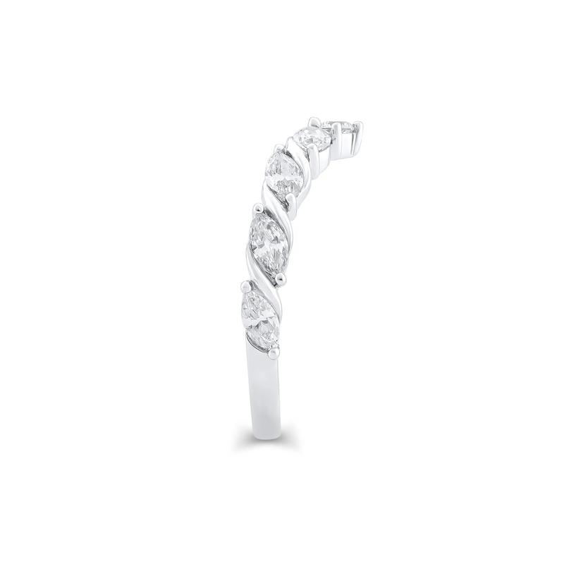 Lab Grown Marquise Diamond Twist Contour Ring in 14K White Gold &#40;1 ct. tw.&#41; – Image 2 of 3
