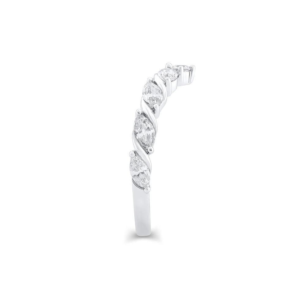 Lab Grown Marquise Diamond Twist Contour Ring in 14K White Gold (1 ct. tw.) – Image 2 of 3