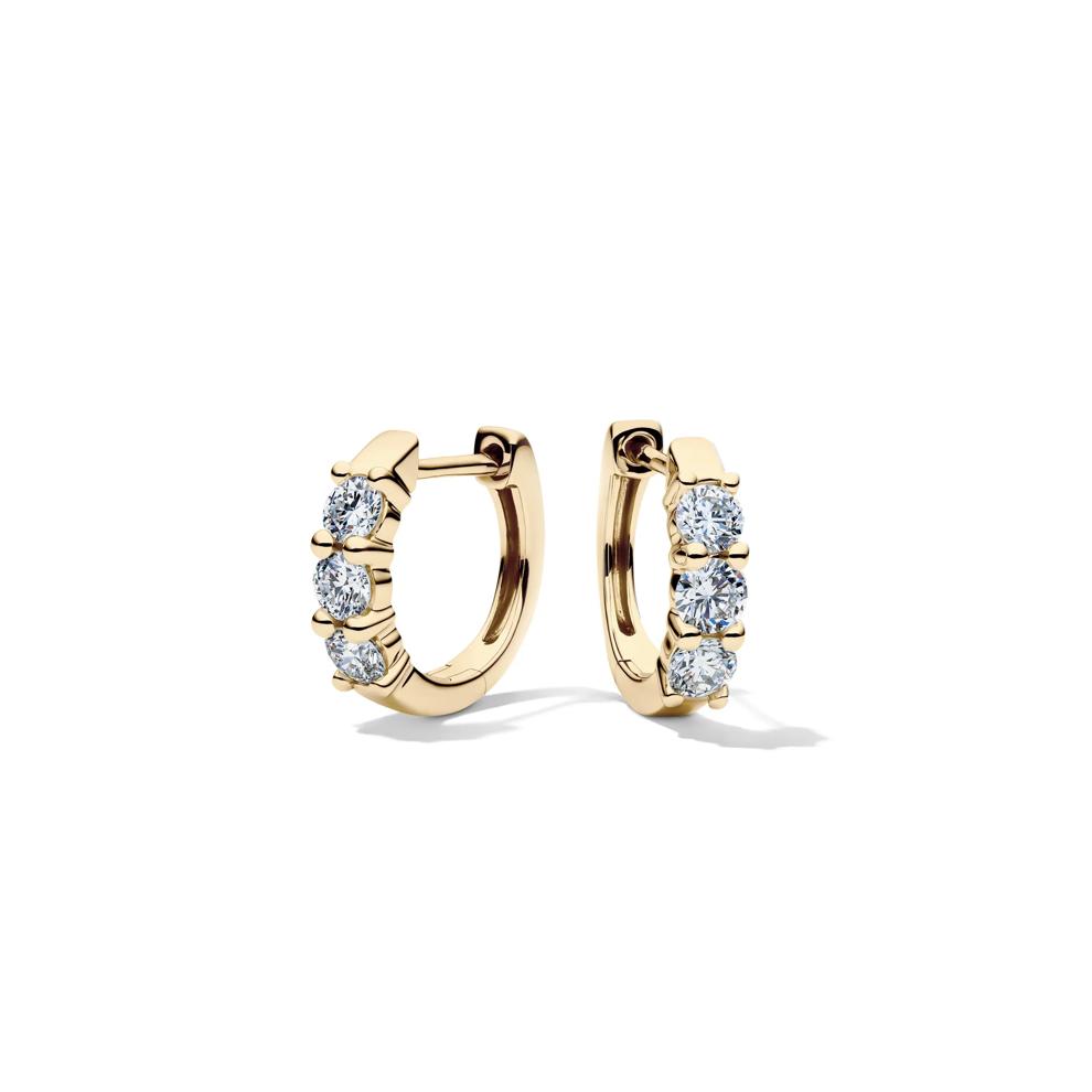 Lab Grown Diamond Huggie Hoop Earrings, 14K Yellow Gold (1/2 ct. tw.) – Image 1 of 2