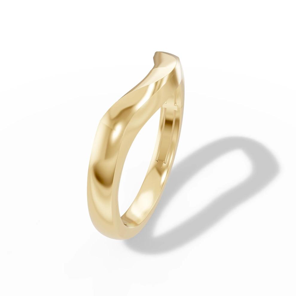 Plain 5MM Contour Band in 10K Yellow Gold – Image 4 of 4