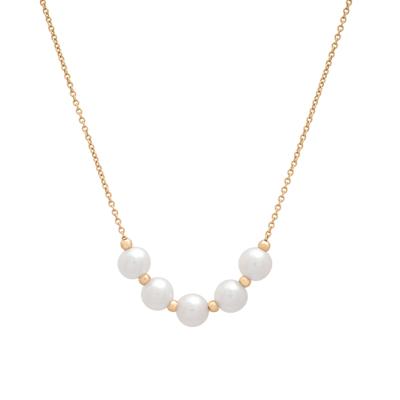 Freshwater Cultured Pearl Smile Necklace in 10K Yellow Gold